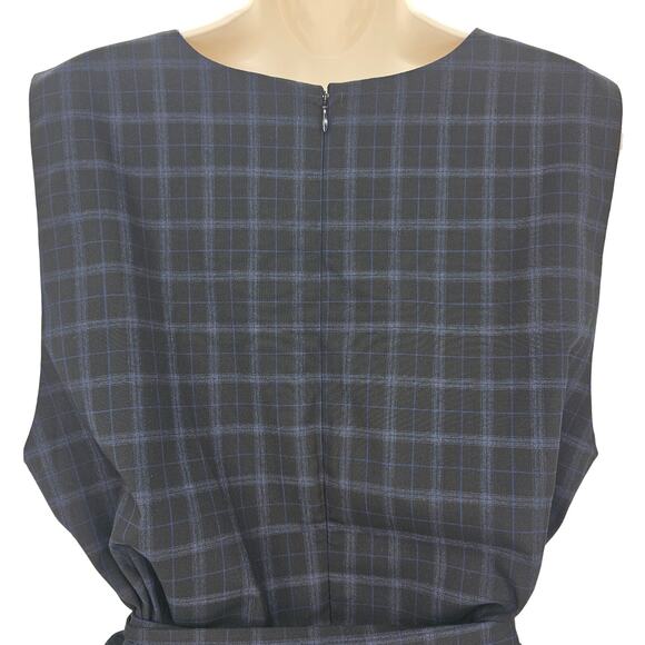 Calvin Klein womans size XL sleeveless plaid peplum shell tie waist tank top - Picture 5 of 6